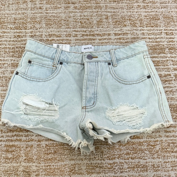 RVCA Pants - NWT RVCA Light Wash Distressed Jean Shorts
